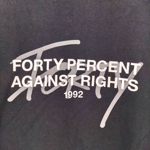 フォーティーパーセントアゲインストライツ FORTY PERCENTS AGAINST RIGHTS 両面ロゴプリント クルーネックTシャツ メンズ import:XL
