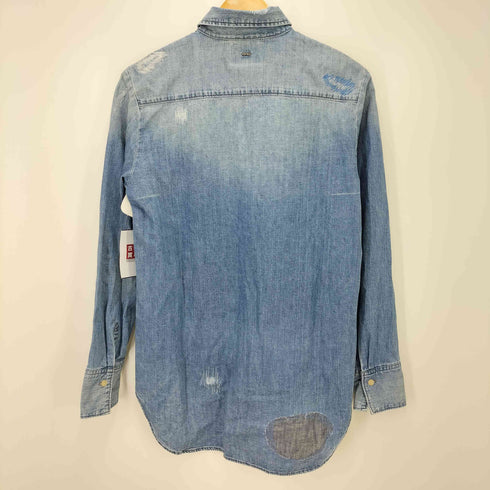 ジースターロー G-STAR RAW ダメージリペア加工デニムシャツ メンズ import:S