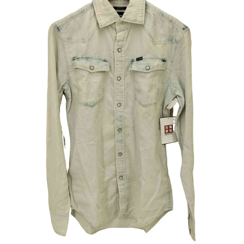 ジースターロー G-STAR RAW ブリーチ加工デニムウエスタンシャツ メンズ import:XS