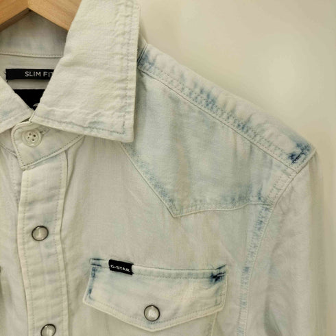 ジースターロー G-STAR RAW ブリーチ加工デニムウエスタンシャツ メンズ import:XS