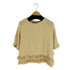 ザラ ZARA タオル地 フリンジティアードTシャツ レディース JPN:L