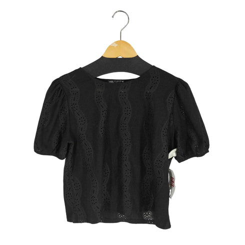 ザラ ZARA カットオフデザインボリュームスリーブブラウス レディース JPN:L