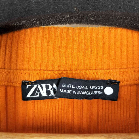ザラ ZARA リブフィットニットTシャツ レディース JPN:L