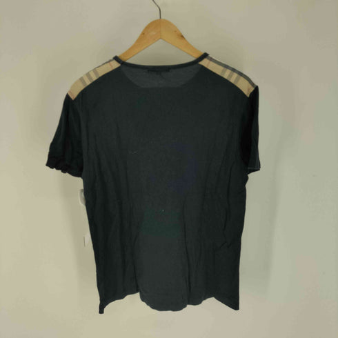 バーバリーロンドン BURBERRY LONDON ロゴ 刺繍 ショルダー チェック 切り替え S/S Tシャツ レディース import:M