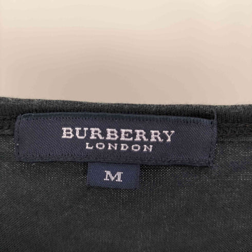 バーバリーロンドン BURBERRY LONDON ロゴ 刺繍 ショルダー チェック 切り替え S/S Tシャツ レディース import:M