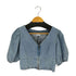 MERCCI Vネッククロップドデニムジャケット 半袖 レディース import:M