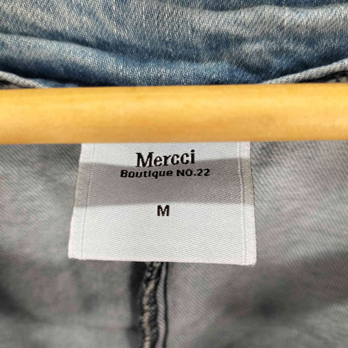 MERCCI Vネッククロップドデニムジャケット 半袖 レディース import:M