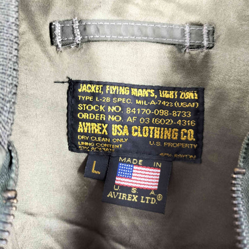 アヴィレックス AVIREX USA製 25th L-2B jacket メンズ JPN:L