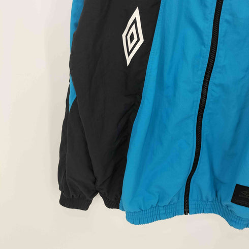 アンブロ UMBRO HERITAGE 裏起毛ウインドジャケット(ブラック×ブルー) メンズ M