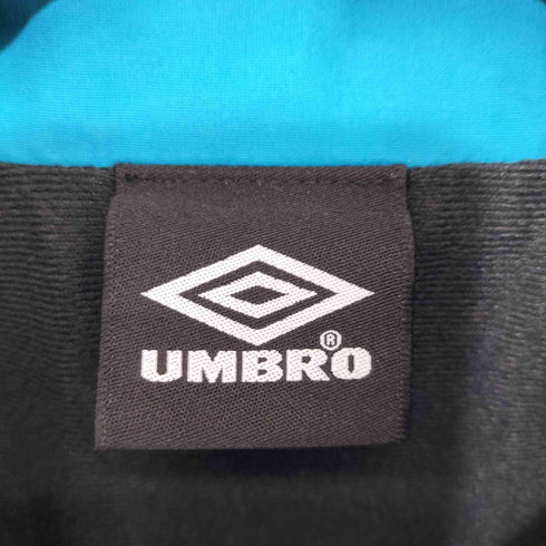 アンブロ UMBRO HERITAGE 裏起毛ウインドジャケット(ブラック×ブルー) メンズ M