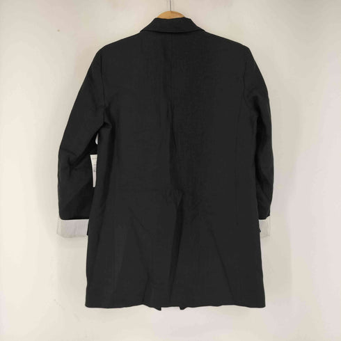ザラ ZARA LINEN BLEND PRINTED CUFF BLAZER レディース S