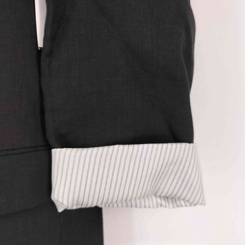 ザラ ZARA LINEN BLEND PRINTED CUFF BLAZER レディース S