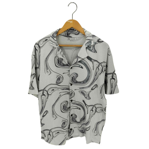ザラ ZARA 総柄 開襟 S/S シャツ メンズ import:XL