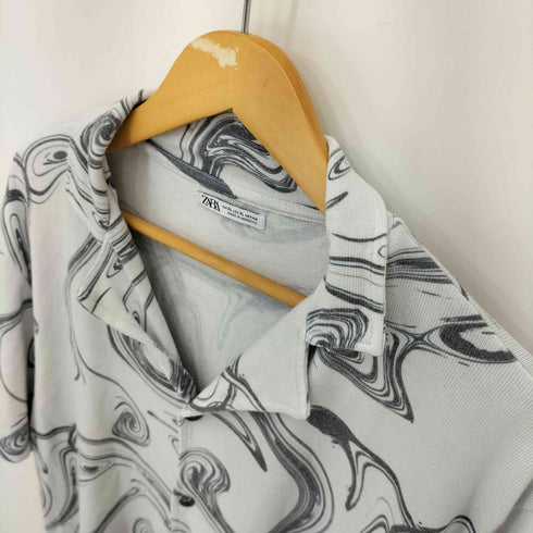 ザラ ZARA 総柄 開襟 S/S シャツ メンズ import:XL