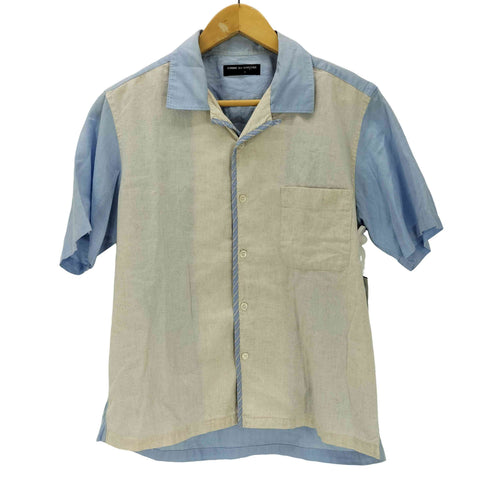 コムデギャルソンオム COMME des GARCONS HOMME 09SS バイカラー リネン混シャツ 異素材切替 メンズ SS