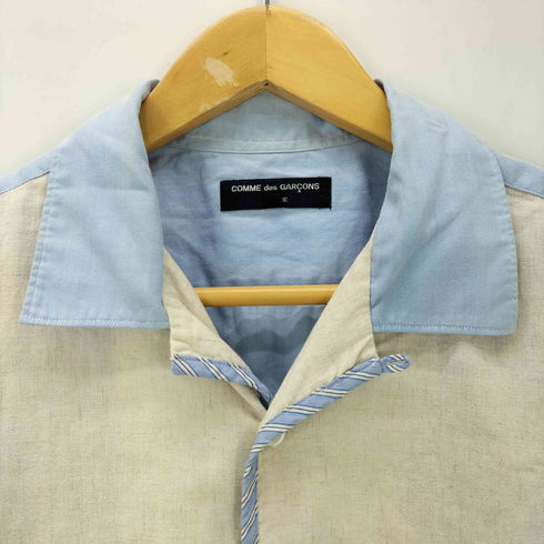コムデギャルソンオム COMME des GARCONS HOMME 09SS バイカラー リネン混シャツ 異素材切替 メンズ SS