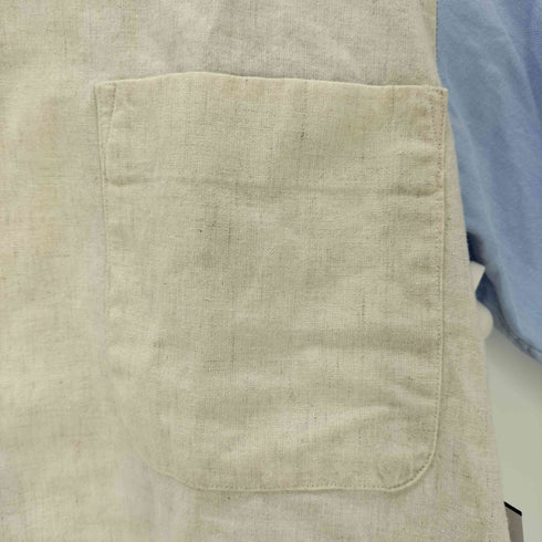 コムデギャルソンオム COMME des GARCONS HOMME 09SS バイカラー リネン混シャツ 異素材切替 メンズ SS
