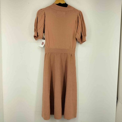 トッコクローゼット tocco closet パールビジュー付きプリーツスリーブボウタイリボンニットワンピース レディース JPN:M