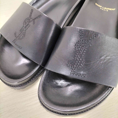 サンローランパリ SAINT LAURENT PARIS YSLロゴステッチレザーサンダル レディース 37 1/2
