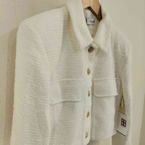 ザラ ZARA 金ボタン ツイードクロップドジャケット ブレザー レディース JPN:S