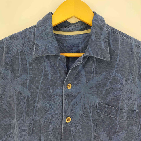 ヤシの木柄 シルク アロハシャツ メンズ import:L