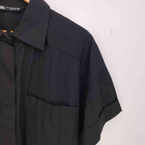 ザラ ZARA コットンシャツワンピース レディース import:XS