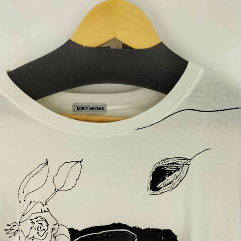 イッセイミヤケ ISSEY MIYAKE 90S アートペイントS/S TEE 鳥 花 レディース JPN:M