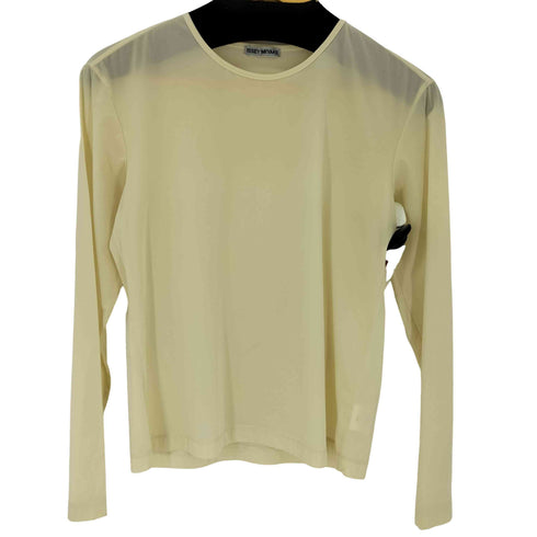 イッセイミヤケ ISSEY MIYAKE 90S L/Sブラウス シースルー レディース JPN:M