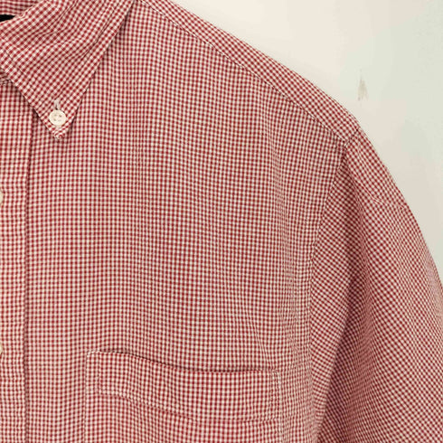 ブルックスブラザーズ BROOKS BROTHERS シアサッカー ギンガムチェック ボタンダウン 半袖シャツ メンズ import:S