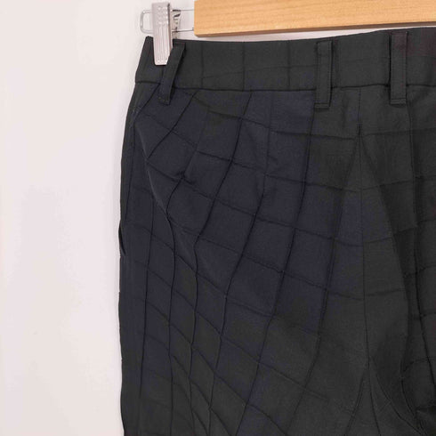 イッセイミヤケ ISSEY MIYAKE 14SS スクエアピンタックテーパードスラックス レディース JPN:1