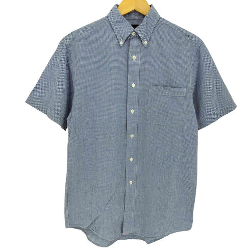 ブルックスブラザーズ BROOKS BROTHERS シアサッカー ギンガムチェック ボタンダウン 半袖シャツ メンズ import:S