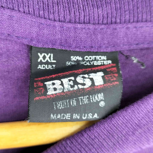 フルーツオブザルーム FRUIT OF THE LOOM 90s USA製 RACINE プリントクルーネックTシャツ メンズ JPN:XXL