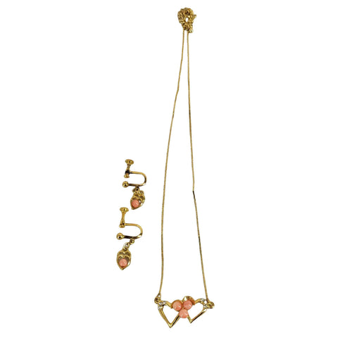 ROMAN 本珊瑚ネックレス&イヤリング レディース