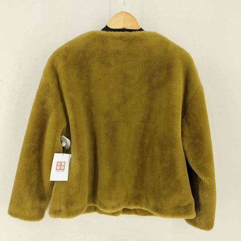 ザラ ZARA ノーカラーファージャケット メンズ import:M