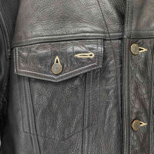 ディーゼル DIESEL 90S ダブルポケット レザー ワーク ジャケット メンズ import:L