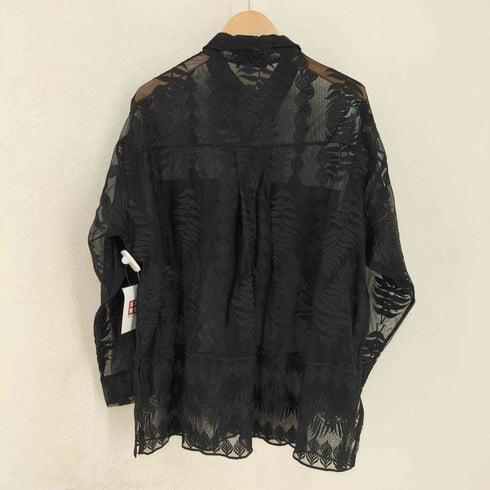 ザラ ZARA ボタニカルシースルーシャツ レディース import:S