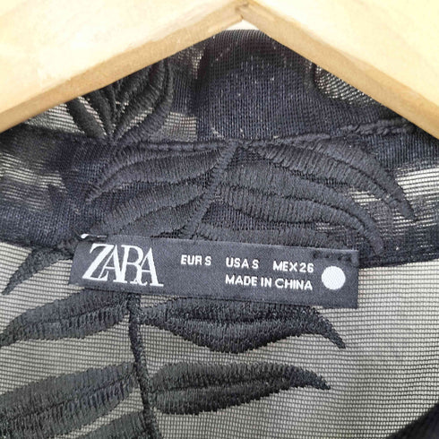 ザラ ZARA ボタニカルシースルーシャツ レディース import:S