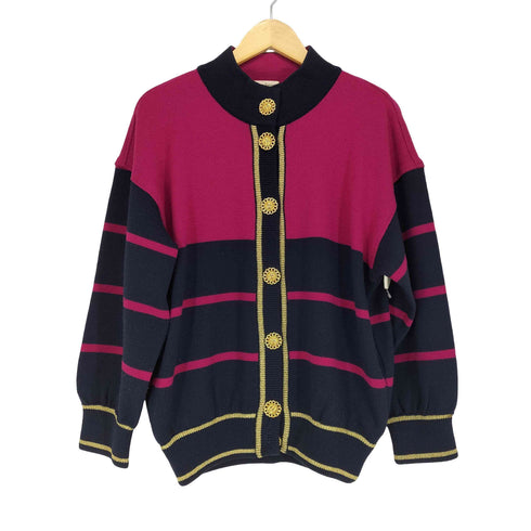 金ボタン ハイネックウールカーディガン レディース 9号