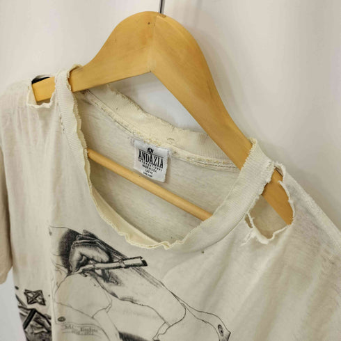 ANDAZIA 90S © M.C ESCHER HEIRS コピーライト入り エッシャー 両面プリント S/S Tシャツ メンズ JPN:L