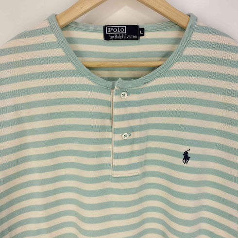 ポロバイラルフローレン Polo by RALPH LAUREN ポニー刺繍 ヘンリーネックボーダーTシャツ メンズ JPN:L
