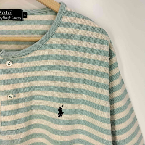 ポロバイラルフローレン Polo by RALPH LAUREN ポニー刺繍 ヘンリーネックボーダーTシャツ メンズ JPN:L