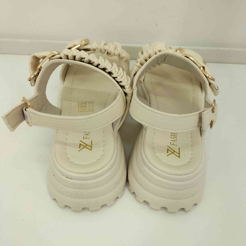 fashion レースアップバックルサンダル 厚底 レディース JPN:37