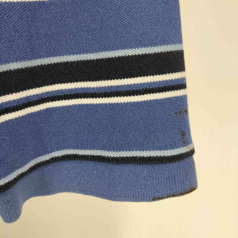 ポロバイラルフローレン Polo by RALPH LAUREN ポニー刺繍 襟デニム ボーダーポロシャツ メンズ import:M