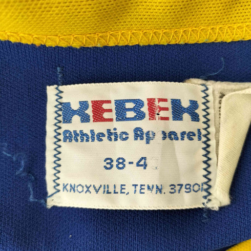 70~80S KEBEK フロッキープリントVネックフットボールTシャツ メンズ 38-4