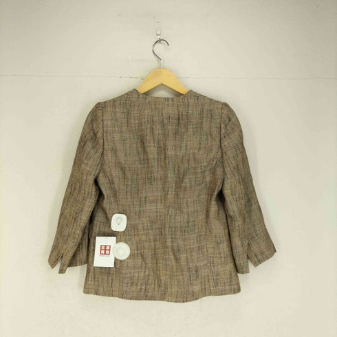 マックスマーラ MAX MARA 白タグ リネンシルクノーカラージャケット LINEN SILK レディース JPN:42