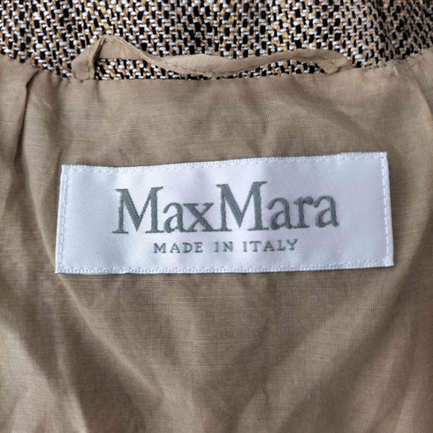 マックスマーラ MAX MARA 白タグ リネンシルクノーカラージャケット LINEN SILK レディース JPN:42