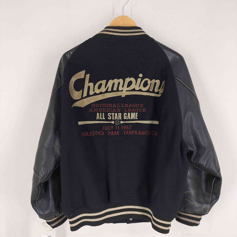 Vintage Stadium Jacket 裏地キルティング レザー切替 スタジャン メンズ JPN:L