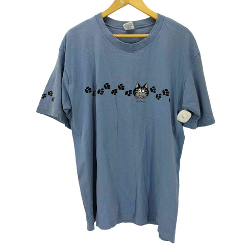 CRAZY SHIRT 80-90S USA製 クリバンキャット プリント アニマルTシャツ メンズ JPN:L