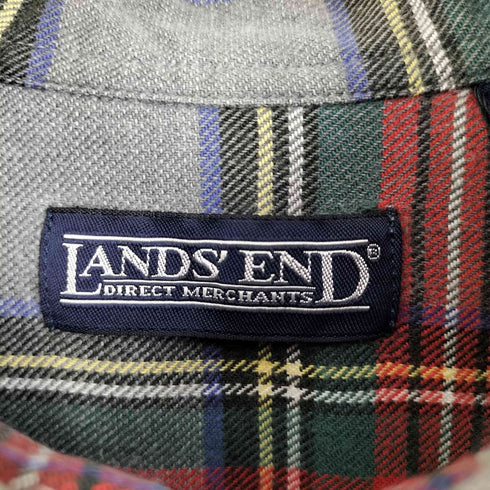 ランズエンド LANDS END 90S-00S ハンガリー製 チェック柄 BD長袖シャツ メンズ import:M