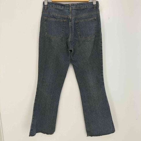 HAPHAZARD JEANS 00s Y2K ラインストーン 花刺繍 カットオフフレアデニムパンツ レディース 29